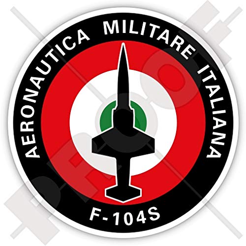 F-104 STARFIGHTER Italienisch Luftwaffe Lockheed-Fiat-Alenia F-104S ASA Aeronautica Militare Italiana ITALIEN AMI, 90mm Vinyl Sticker, Decal Aufkleber von StickersWorld