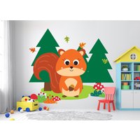 Eichhörnchen Kinderzimmer Wanddeko, Wandsticker, Kinderzimmer, Baby Mädchen, Junge, Geschenke, Schlafzimmer, Vinyl 3397Er von StickersanddecalsArt