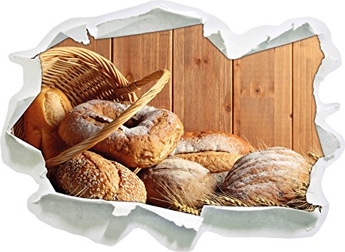 Stil.Zeit Brot Brötchen Frühstück Bäcker, Papier 3D-Wandsticker Format: 62x45 cm Wanddekoration 3D-Wandaufkleber Wandtattoo von Stil.Zeit