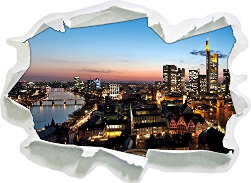 Stil.Zeit Frankfurt Skyline, Papier 3D-Wandsticker Format: 92x67 cm Wanddekoration 3D-Wandaufkleber Wandtattoo von Stil.Zeit