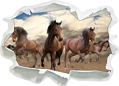 Stil.Zeit Western Pferde Cowboy, Papier 3D-Wandsticker Format: 62x45 cm Wanddekoration 3D-Wandaufkleber Wandtattoo von Stil.Zeit