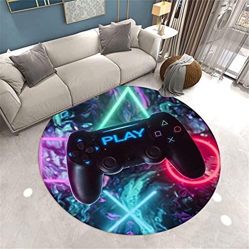 Stillshine. 3D Gaming Video Game Runde Kinderteppich Gamer Gamepad Regler Taste Modern Teppich Kinderzimmer Dekoration Küche Gang Kindergarten Spielmatte Krabbelmatte Sanft Flanell (Farbe 3,140 cm) von Stillshine.