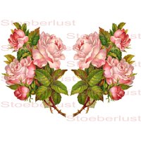 2 X Vintage Rosen Auf A4 Je 14, 8 20 cm Watercolor Decal Wasserfest Laser Hintergrund Transparent Möbeltattoo Abziehbild Shabby Chic von StoeberlustKreativ