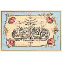 French Label Mit Rosen "Expositon Universelle 1889" Decalfolie Shabby Chic Möbeltattoo Abziehbild Wasserschiebefolie A4 Und Kleiner von StoeberlustKreativ