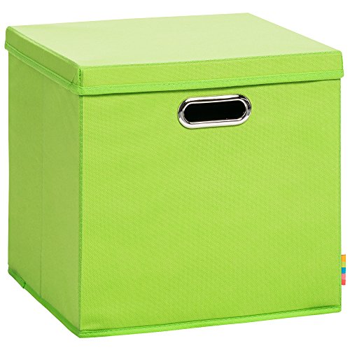 Storanda | Aufbewahrungsbox LEA + Deckel | Faltbox | Korb | 33x33x33 cm | Apfelgrün von Storanda