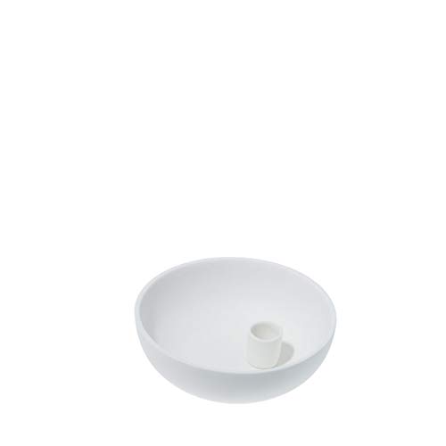 Storefactory - Lindatorp - Kerzenständer, Kerzenschale - Keramik - Weiß - Maße (ØxH): 15 x 5 cm von Storefactory