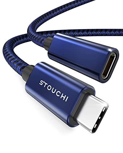 Stouchi USB C Verlängerungskabel 1,8m (6ft), USB Typ C Stecker auf Buchse USB 3.1(5 Gbit/s) 100W Schnelllade-und Audio-Datenübertragungskabel Kompatibel für Pad mini 6,M1 M2 MacBok Pro,Pixel 7 Blau von Stouchi