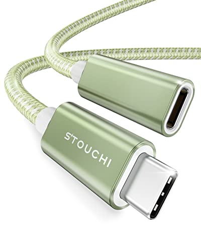 Stouchi USB C Verlängerungskabel 1,8m (6ft), USB Typ C Stecker auf Buchse USB 3.1(5 Gbit/s) 100W Schnelllade-und Audio-Datenübertragungskabel Kompatibel für Pad mini 6,M1 M2 MacBok Pro,Pixel 6a Grün von Stouchi