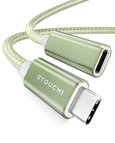 Stouchi USB C Verlängerungskabel 1m (3,3ft), USB Typ C Stecker auf Buchse USB 3.2(10 Gbit/s) 100W Schnelllade-und Audio-Datenübertragungskabel Kompatibel für Pad mini 6,M1 M2 MacBok Pro,Pixel 6a Grün von Stouchi