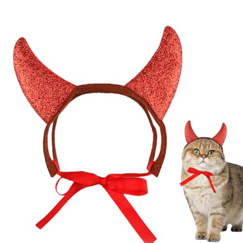Streysisl Teufelshörner für Hunde, Teufelshörner für Katzen - Filz Halloween Teufelshörner | Tragbare, leichte Haustier-Kopfbedeckung, niedliche Hundekostüme für Partys, Feiern, Karneval von Streysisl