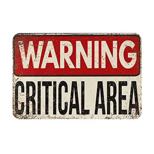 Fußmatte "Warning Critical Area" für den Innenbereich, saugfähig, Badteppich, Eingang, rutschfeste Fußmatte für Badezimmer, Schlafzimmer, Wohnzimmer, Dekoration, 50,8 x 81,3 cm von Strunt