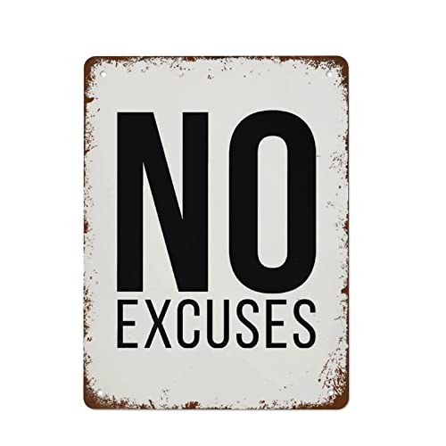 No Excuses Poster No Excuses Print Gym Wall Art Gym Poster Gym Prints Gym Decor Home Gym Prints Gym Wall Print Vintage Blechschild Metallschild für Cafés Büro Geschäft Pubs Club 14 x 20,3 cm von Strunt