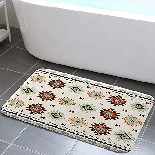 Strunt Badematte, Südwestlicher Indianer, Tribal, Boho, Western, geometrisch, waschbar, rutschfest, Badezimmer-Fußmatten für vor der Badewanne, Duschraum, 40 x 60 cm von Strunt