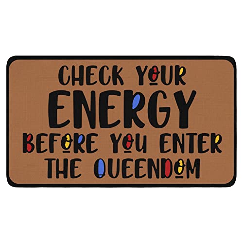 Strunt Fußmatte mit Aufschrift "Check Your Energy Before You Come In", rutschfest, saugfähig, schmutzabweisend, maschinenwaschbar, für den Eingangsbereich, 50 x 80 cm von Strunt