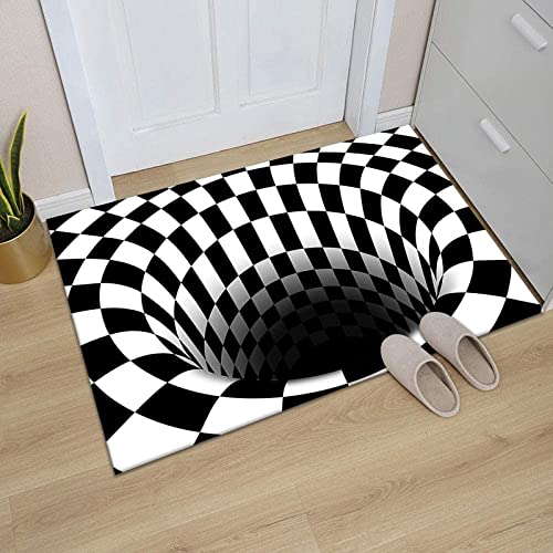 Strunt Geometrische optische Fußmatten, 3D-Vortex-Illusion, Badezimmerteppich, weich, rutschfest, für den Innen- und Außenbereich, Eingangsbereich, Heimdekoration, 50 x 80 cm von Strunt