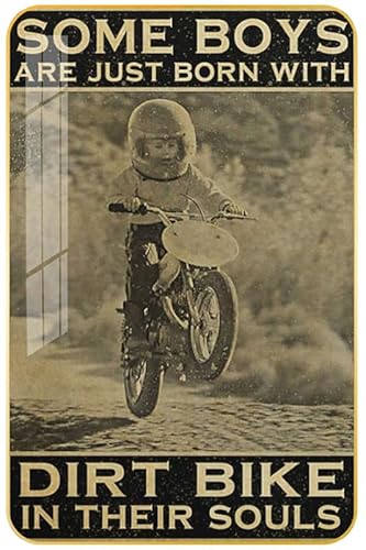 Strunt Poster Foto Desktop Dirt Bike Lover, Motocross Poster, Some Boys Are Just Born With, Dirt Bike In Their Souls, Gerahmtes Bild, Kristall-Porzellanmalerei, Wandtisch, vertikal, 20,3 x 30,5 cm von Strunt