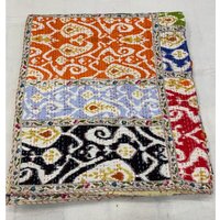 Ikat Patchwork Kantha Quilt Königin Reine Baumwolle Werfen Decke Bettdecke Coverlet Bettabdeckung Boho von StudioNakro