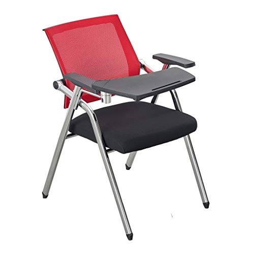 Stühle Training Folding mit Schreibtafel Studenten mit Tischplatte Stahlfuß Konferenzraum (Color : Red, Size : 59 * 49 * 87cm) von Stühle