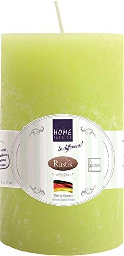 Kerze Stumpen Rustik lime - Limette Ø 6cm, Höhe 10cm von Stumpenkerzen