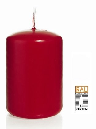 Stumpen Rot 80 x 50 mm 4 Stück Hergestellt nach RAL Kerzen-Qualität von Stumpenkerzen