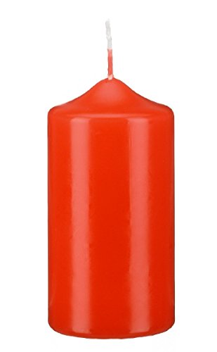 Stumpenkerzen Stumpen Kerzen Paprika Rot 12 x Ø 4 cm, 12 Stück getauchte Spitzkopf in RAL Qualität von Stumpenkerzen