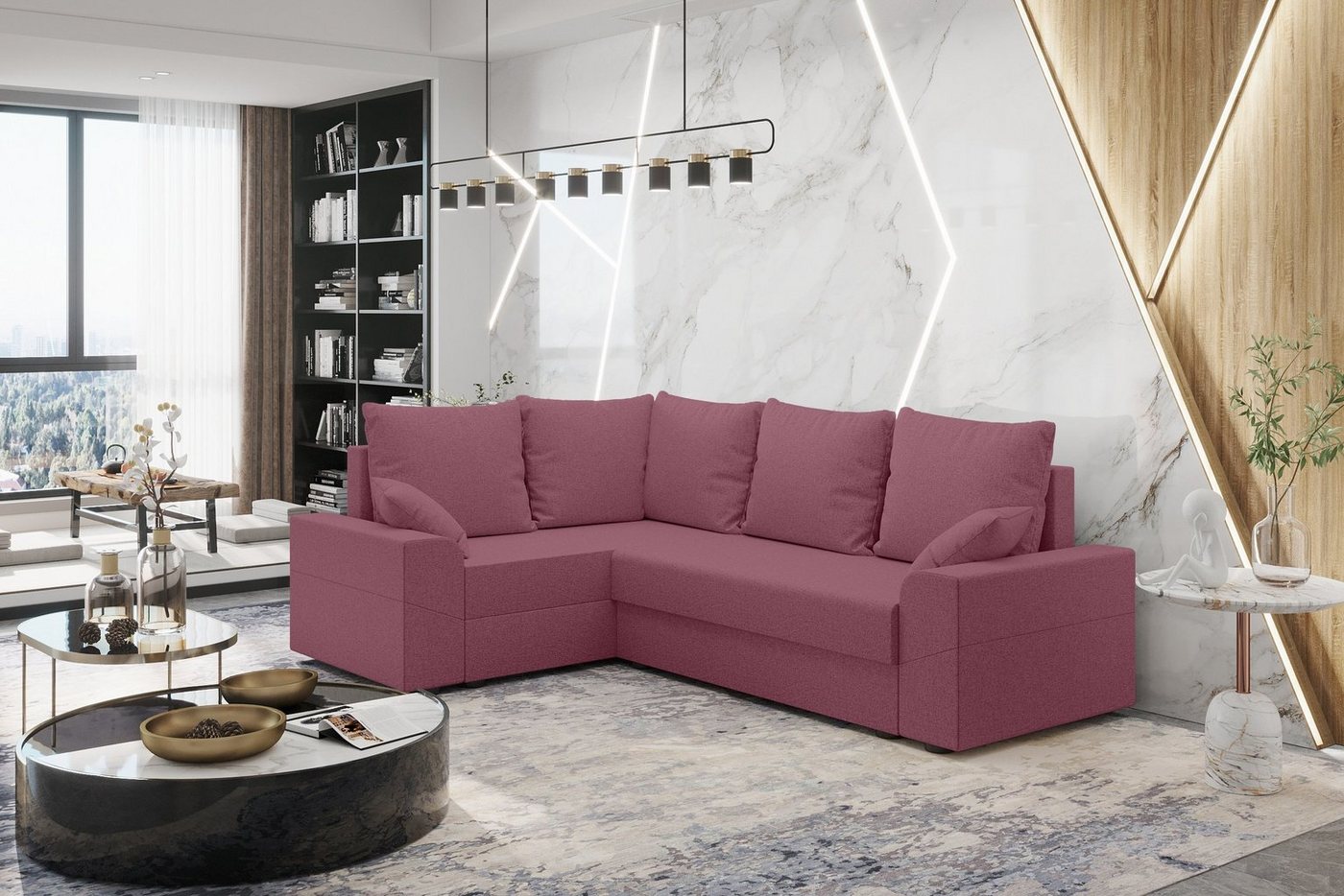 99rooms Ecksofa Montero, L-Form, Eckcouch, Sofa, Sitzkomfort, mit Bettfunktion, mit Bettkasten, Modern Design von 99rooms