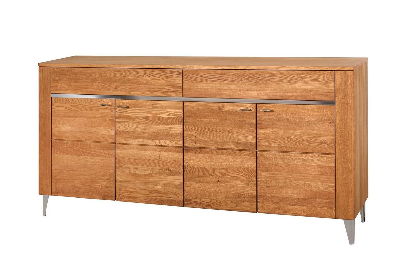 99rooms Kommode Laura I Massivholz Honig Eiche (Sideboard, Schrank), mit Soft-Close Funktion, mit Schubladen, Metall, aus Massivholz von 99rooms