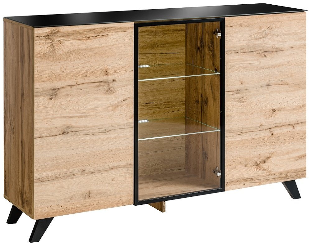 99rooms Kommode Thon 100x150x40 cm Eiche Schwarz (Sideboard, Wohnzimmerschrank), Design von 99rooms