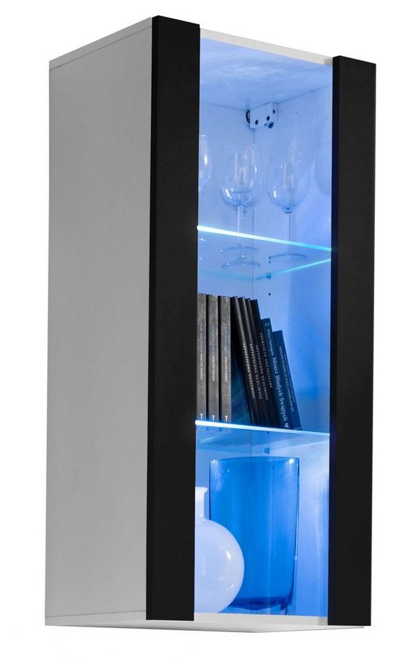 99rooms Vitrine Azara (Hängevitrine, Glasvitrine, Wohnmöbel) wahlweise mit LED-Beleuchtung, mit Glaseinsatz, viel Stauraum, Design Modern, variabel hängbar, aus Holzwerkstoff von 99rooms