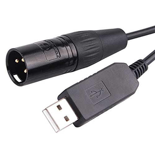 Adapterkabel USB auf DMX 512 3PIN XLR Interface Computer PC Bühnenbeleuchtung Controller Dimmer USB auf DMX Freestyle Software RS485 Serielles Konverterkabel (Schwarzes USB-Gehäuse, 16Fuß/5.0m) von Suamdoen