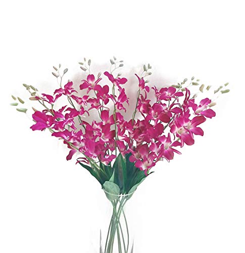 Suandsu Künstliche Dendrobium-Blumen, Tisch, Küche, Haus, Garten, Party, Hochzeit, Dekoration, ca. 66 cm hoch, 10 Stück violett von Suandsu