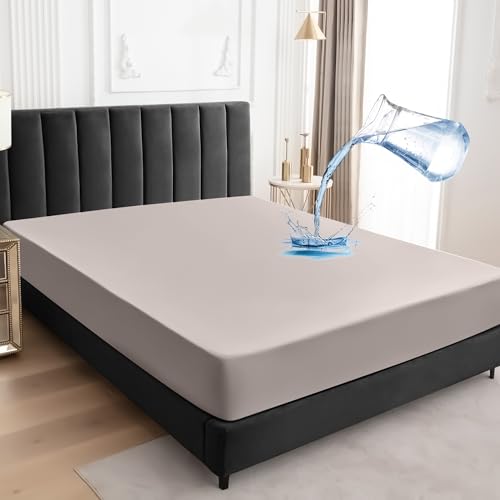 Wasserdichter Matratzenschoner 90x200cm Spannbettlaken, Atmungsaktive Matratzenbezug Wasserundurchlässiger Matratzen-Schutz Nässeschutz Spannbetttücher - Beige Wasserdichter Matratzenschoner 90x200cm Spannbettlaken, Atmungsaktive Matratzenbezug Wasserundurchlässiger Matratzen-Schutz Nässeschutz Spannbetttücher - Beige von Sufdari