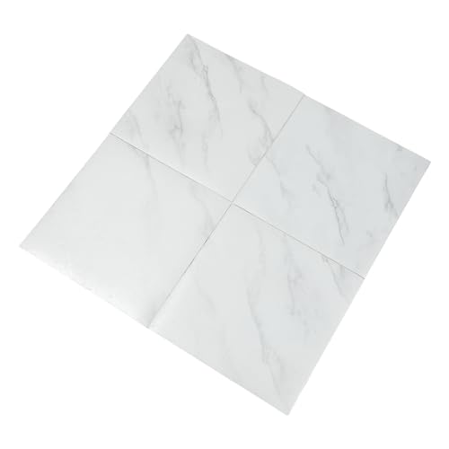 Selbstklebende Fliesen Boden, PVC Fliesen Selbstklebend Vinyl Bodenbelag Wasserdicht Fußboden Weiß Marmor, 32 Stück (30x30cm), für Bad Küche, Wohnzimmer, Schlafzimmer von SuhoFutus