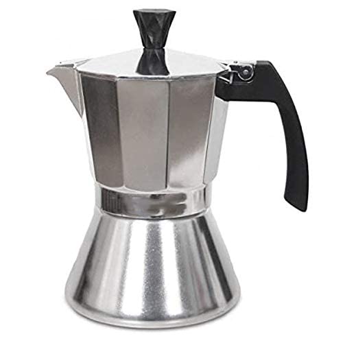 Suinga Klassische italienische Induktions-Kaffeemaschine aus langlebigem und robustem Aluminium, Kapazität für 6 Tassen, Grau von Suinga