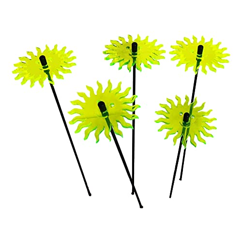 Sun Catcher Garden Decor Sonnenfänger Set aus 5 kleinen leuchtenden Sonnen. Besondere Garten Dekoration für Garten, Balkon oder Terrasse, Farbe:Fluorescent Green von Sun Catcher Garden Decor