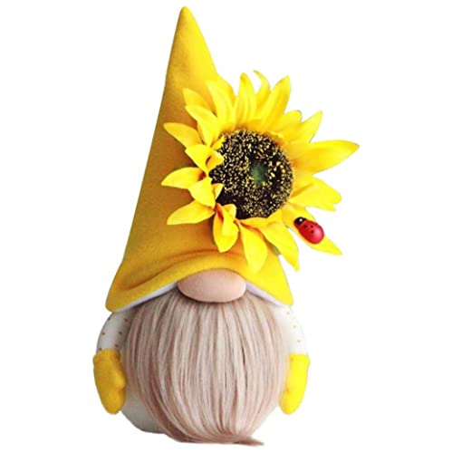 Weihnachten Wichtel, Weihnachtszwerge, Plüsch-Weihnachtsmann, Weihnachtsgonk, Zwerg, Elfenfiguren, Weihnachtsschmuck, Tischdekoration für Feiertage, Plüschpuppe, Geschenk, Sonnenblume, 24 cm, Gelb von SunaOmni