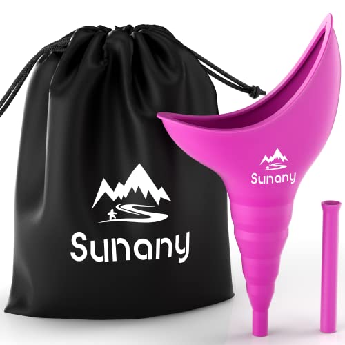 Urinella für Frauen, Weibliches Urinal Silikontrichter Tragbares Urinal für Frauen Stehend Bis Pinkeltrichter Wiederverwendbarer Frauenurinal für Frauen, Outdoor, Aktivitäten, Camping(Fuchsie) von Sunany