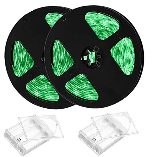 Sunboia LED Streifen 2x1m,LED Stripes Licht LED Band Stripe Lichterkette Bänder mit Batteriebox,SMD5050 wasserdichte Bandlampen für Hochzeit,Weihnachten Halloween Partei Dekoration beleuchten-grünes Sunboia LED Streifen 2x1m,LED Stripes Licht LED Band Stripe Lichterkette Bänder mit Batteriebox,SMD5050 wasserdichte Bandlampen für Hochzeit,Weihnachten Halloween Partei Dekoration beleuchten-grünes von Sunboia