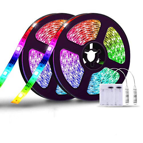 Sunboia LED Streifen batterie,2x1M LED Stripes Lichtband Stripe Lichterkette Bänder IP65 Wasserdicht für Innen Außen Beleuchtung Dekorative SMD5050 Sunboia LED Streifen batterie,2x1M LED Stripes Lichtband Stripe Lichterkette Bänder IP65 Wasserdicht für Innen Außen Beleuchtung Dekorative SMD5050 von Sunboia