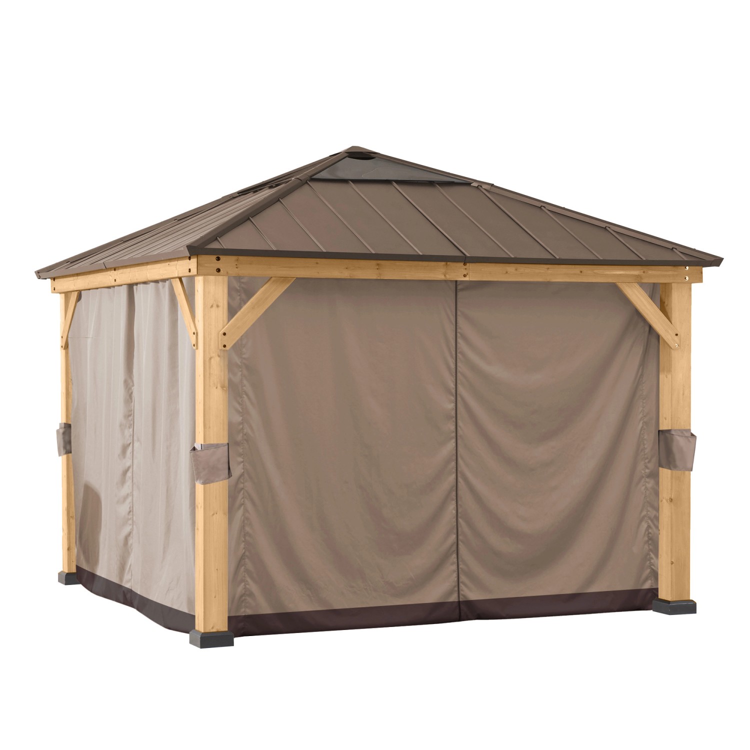 Sunjoy Zedernholz Gazebo Vorhang 273 cm x 273 cm Khaki von Sunjoy