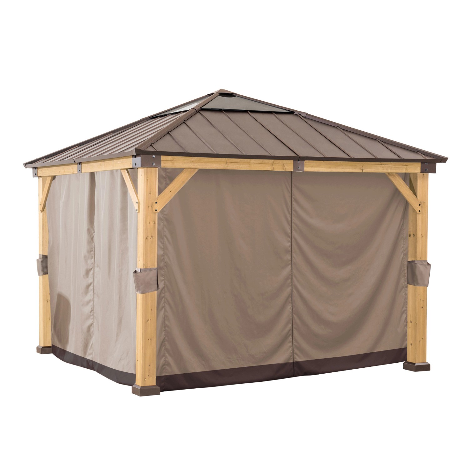 Sunjoy Zedernholz Gazebo Vorhang 336 cm x 336 cm Khaki von Sunjoy