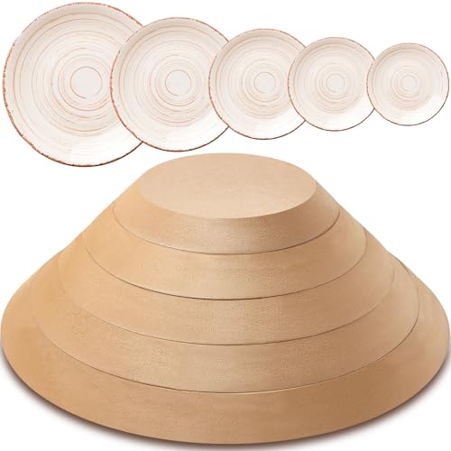 Sunnychicc Keramikform für Ton, runde Keramik-Formform, Slump-Formen für Töpferei, Keramikteller, Holz-Töpferwaren, Töpferwerkzeuge, für Handbau, Geschirr, Teller, Keramik, Handwerk, 5 Stück von Sunnychicc