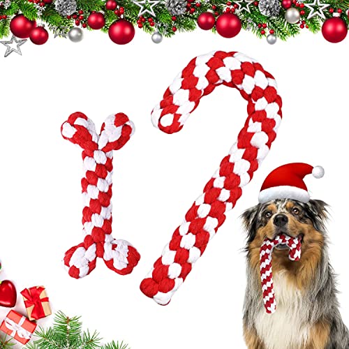 2Pcs Hundespielzeug Zuckerstange,Hunde Kauspielzeug,Hundezähne Reinigungsseil Spielzeug,Hundeseilspielzeug,Weihnachten Hundespielzeug,Weihnachts Zuckerstange Seil,Weihnachten Hund Haustiere Kauen von Sunshine smile