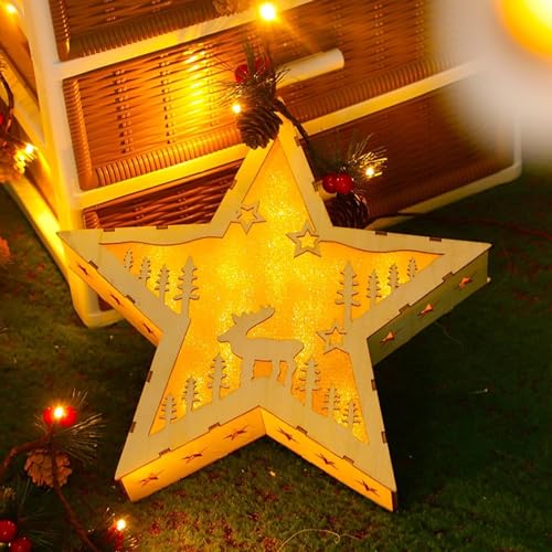 LED Dekoleuchte Stern aus Holz,LED Weihnachtsstern Beleuchtung,Weihnachtsstern Beleuchtung Fensterbeleuchtung,LED Weihnachtsschmuck Holzsterne,Weihnachten Stern Beleuchtung,Weihnachtsdeko von Sunshine smile