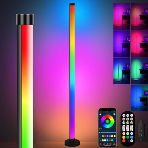 LED Stehlampe Wohnzimmer,Ecklampe RGB Dimmbar,LED Ecklampe,Dimmbar LED Standleuchte,Eckleuchten,Smart LED Stehlampe mit Fernbedienung,16 Millionen Farben,App Steuerung Musik Sync Timer für Zuhause von Sunshine smile