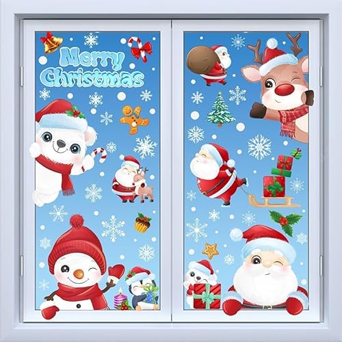 Weihnachts Dekoration Fenster,Christmas Stickers Window,Weihnachtsbilder Fenster,Weihnachten Fensterdeko,Weihnachtsdeko Fenster,Fensterbilder Weihnachten von Sunshine smile