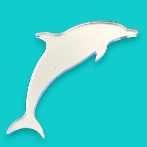 Super Cool Creations Dolphin Spiegel 40 cm x 25 cm Funky Delfin und gratis 12 cm Dolphin von Super Cool Creations