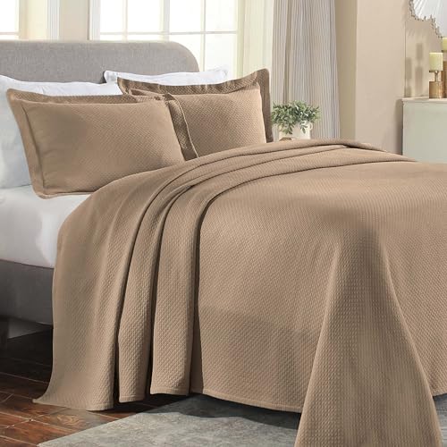 Superior Übergroßes Premium-Tagesdecken-Set, Diamant-Solitär-Jacquard-Design, weich, atmungsaktiv, für alle Jahreszeiten, passende Kissenbezüge, leichte und gemütliche Bettwäsche, Kingsize, Taupe Superior Übergroßes Premium-Tagesdecken-Set, Diamant-Solitär-Jacquard-Design, weich, atmungsaktiv, für alle Jahreszeiten, passende Kissenbezüge, leichte und gemütliche Bettwäsche, Kingsize, Taupe von Superior