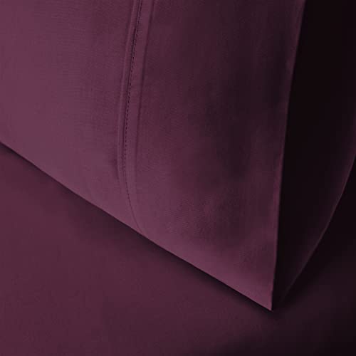 Superior 400 Thread Count Solides 2-teiliges Kissenbezug-Set, 100% gekämmte Premium-Baumwolle, Pflaume, King, 2 Superior 400 Thread Count Solides 2-teiliges Kissenbezug-Set, 100% gekämmte Premium-Baumwolle, Pflaume, King, 2 von Superior