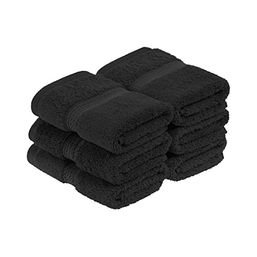 SUPERIOR Handtuch-Set, ägyptische Baumwolle, 33 x 33 cm, Schwarz, 6-teilig von Superior